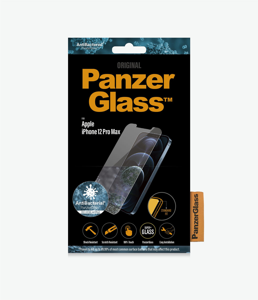 PANZER GLASS iPhone 12 Pro Max - Clear Glass Screen Protector - (2709) Antibacterial glass