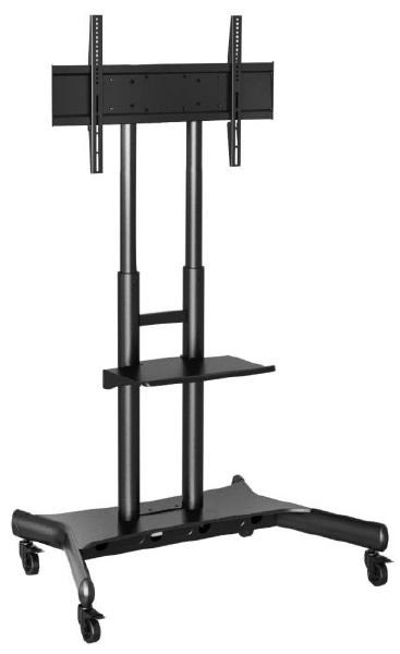 Atdec AD-TVC-75 Floor TV Cart Heavy Duty for Screen size 50" - 80" &amp 75kg. VESA to 800x400 - Comes with Shelf