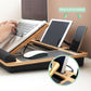 CARLA HOME Bamboo Laptop Lap Desk with Cushion, Angle Adjustable and Sleeve Case Bag for Office and Home