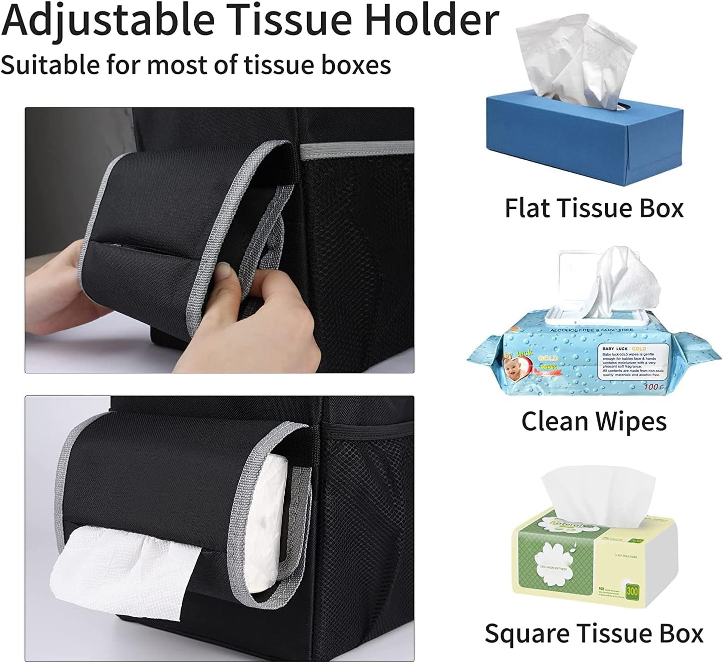 Car Trash Can Lid Holder Storage Bag Organizer