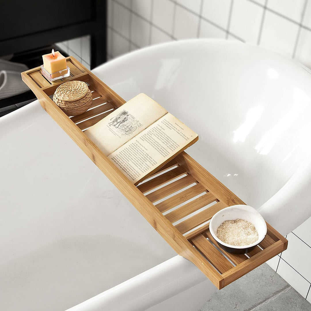 Bamboo Bath Caddy, Tray,Organiser Natural