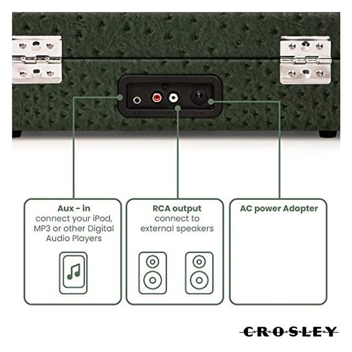 Crosley Cruiser Plus Bluetooth Turntable 3 Speed Ostrich Green