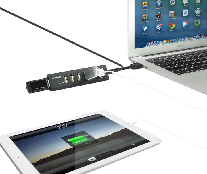 mbeat 7-Port USB 3.0 x 1 + USB 2.0 x 6 Hub with 2.1A Smart Charging Function