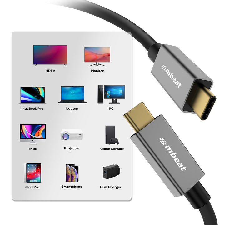 mbeat Tough Link 1m USB 4.0 USB-C Cable - Space Grey