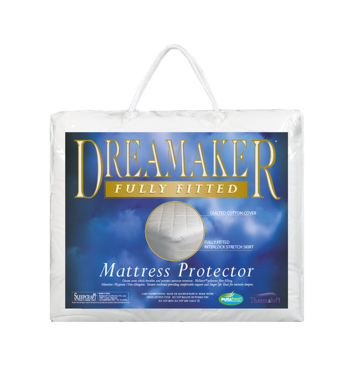 Dreamaker Thermaloft Cotton Covered Fitted Mattress Protector Single Bed