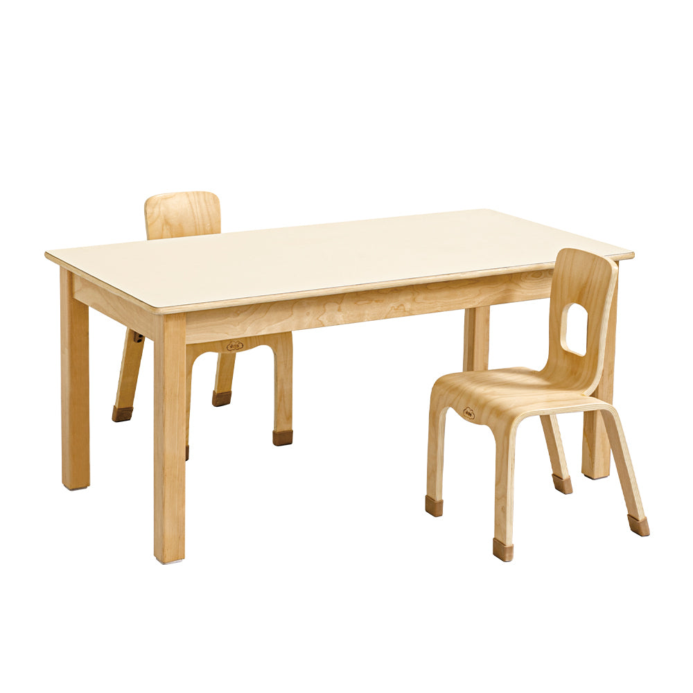 Jooyes Kids Birch and White Rectangular Table - H58cm