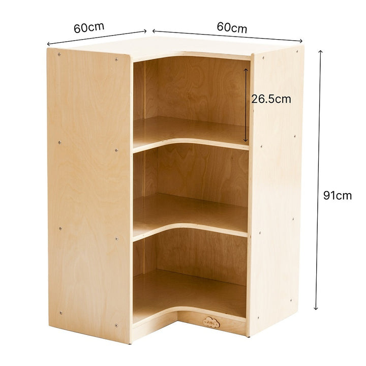 Jooyes Kids 3 Shelf Corner Storage Cabinet - H91cm