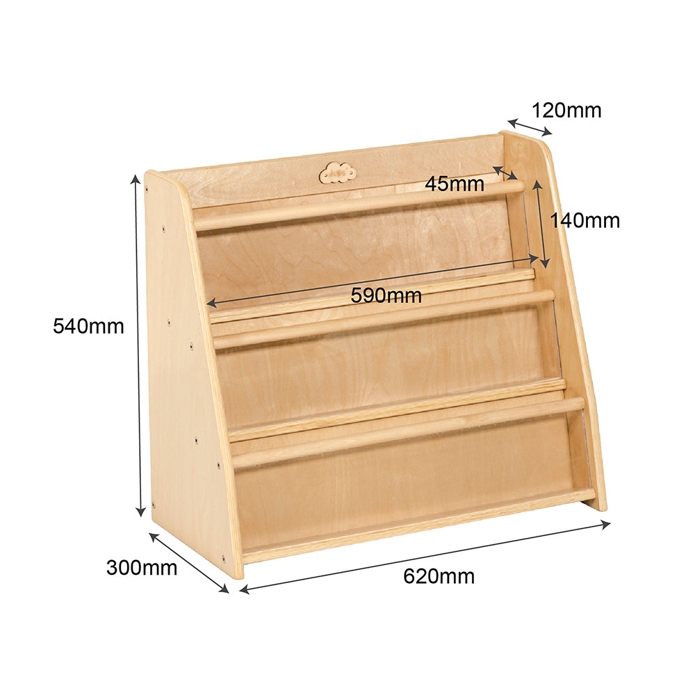 Jooyes Single Side Toddler Bookcase With Transparent Acrylic Board