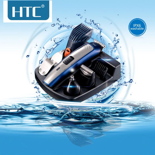 HTC Hair Clipper Beard Trimmer Electric Shaver Nose Haircut Grooming Kit Set