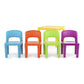 Kids Plastic 5-Piece Table & 4 Chairs Set (Multicoloured)