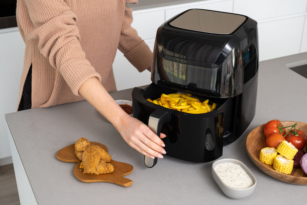 8L Digital Air Fryer (Black) w/ Viewing Window & Basket Insert