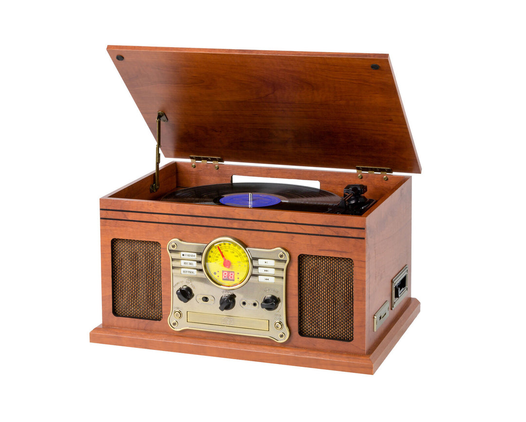 Vinyl, Turntable, Wireless Streaming + CD Player in 1 Retro Music Centre