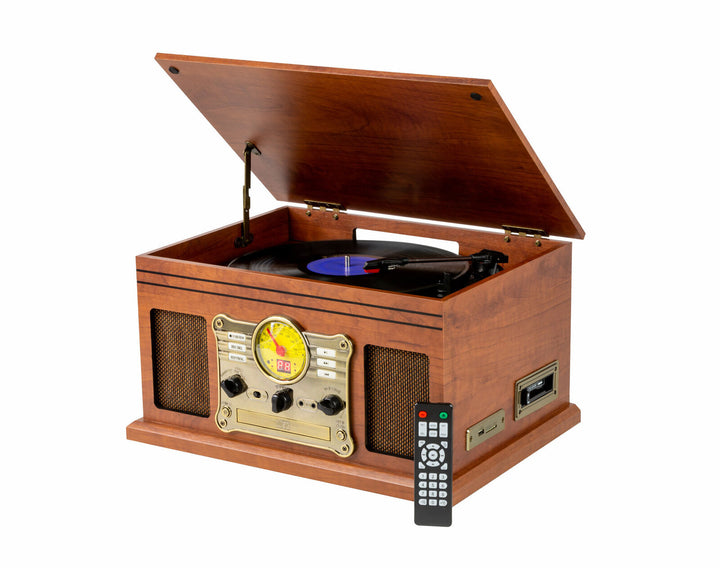 Vinyl, Turntable, Wireless Streaming + CD Player in 1 Retro Music Centre