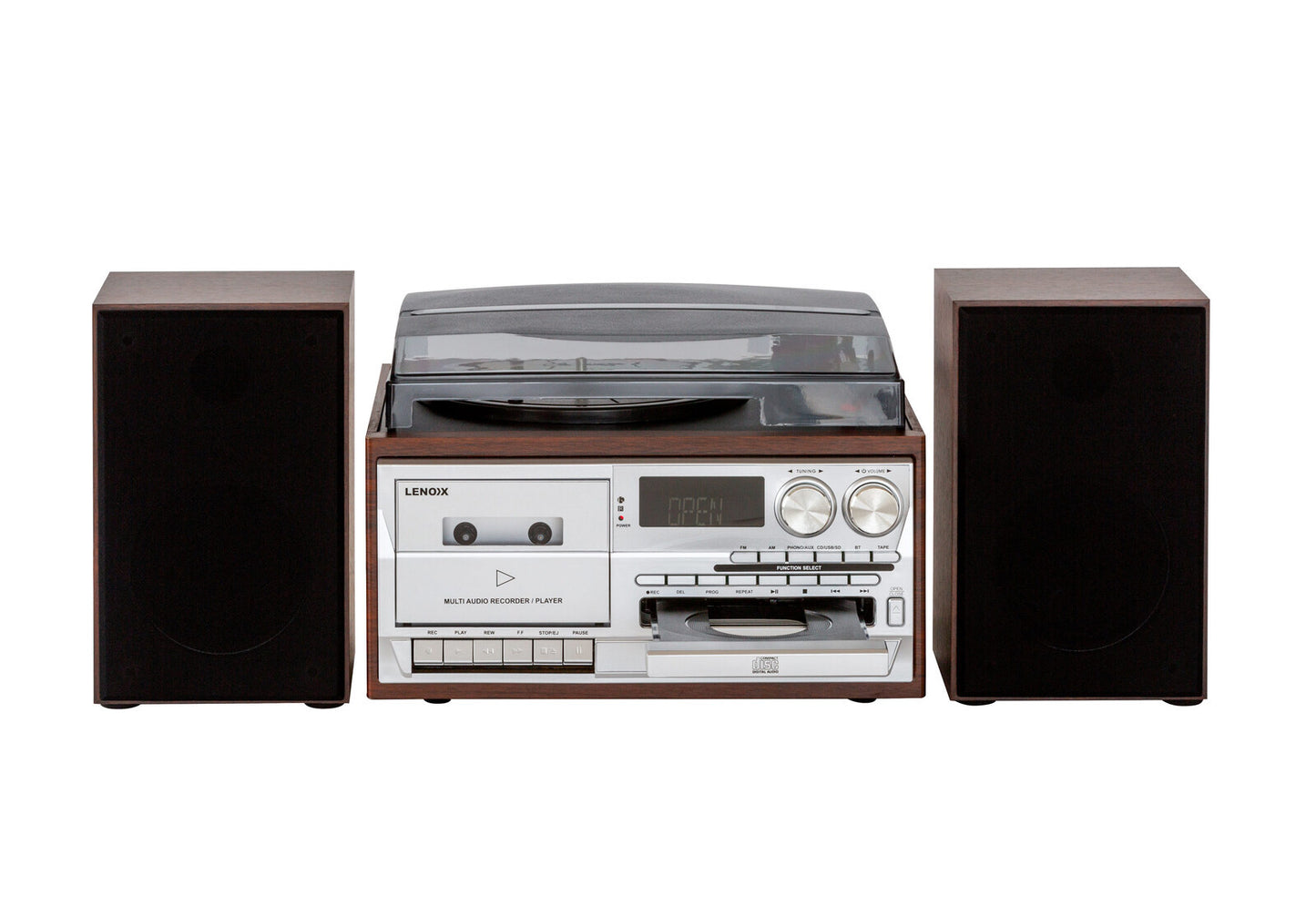 Audio Home Entertainment System (Brown) Turntable, CDs, Vinyl, Wireless Streaming & More