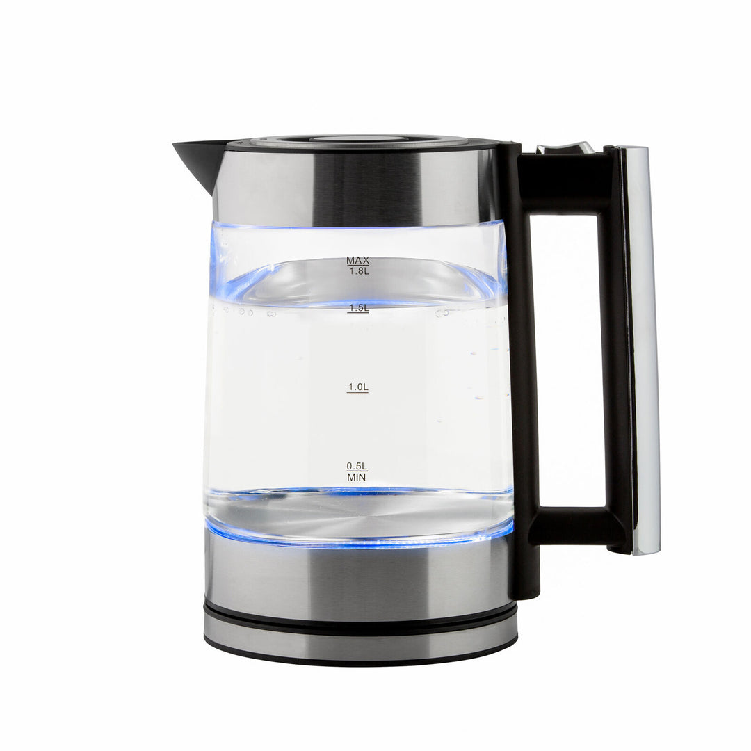 Healthy Choice 1.8L Cordless Glass Kettle, Stainless Steel, 1.8L, Blue LED