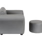 Kids Grey Couch Sofa Chair w/ Footstool in PU Leather