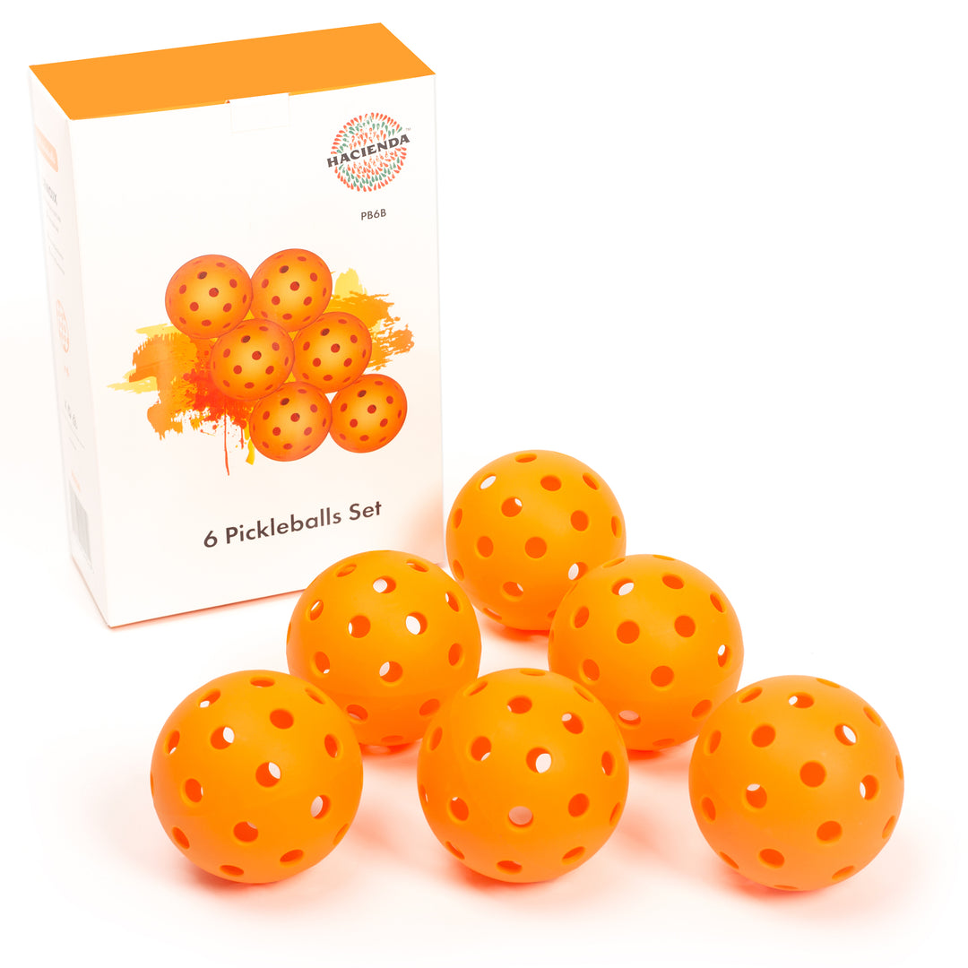 Precision Aerodynamic 40 Hole Design Pickleball Ball - 6 pack