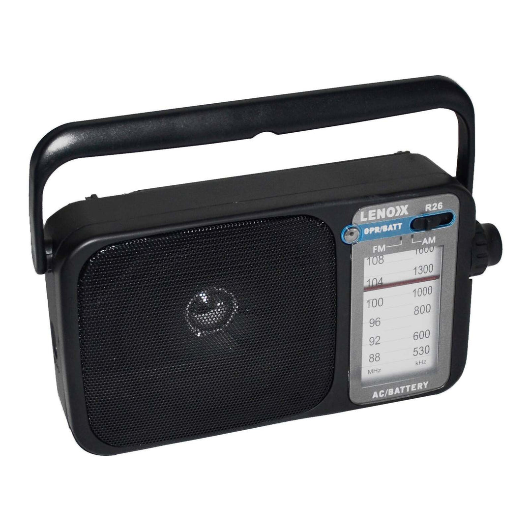 AM/FM Mantle Radio (Black) Battery Operated, w/ Bandwidth 540-1600