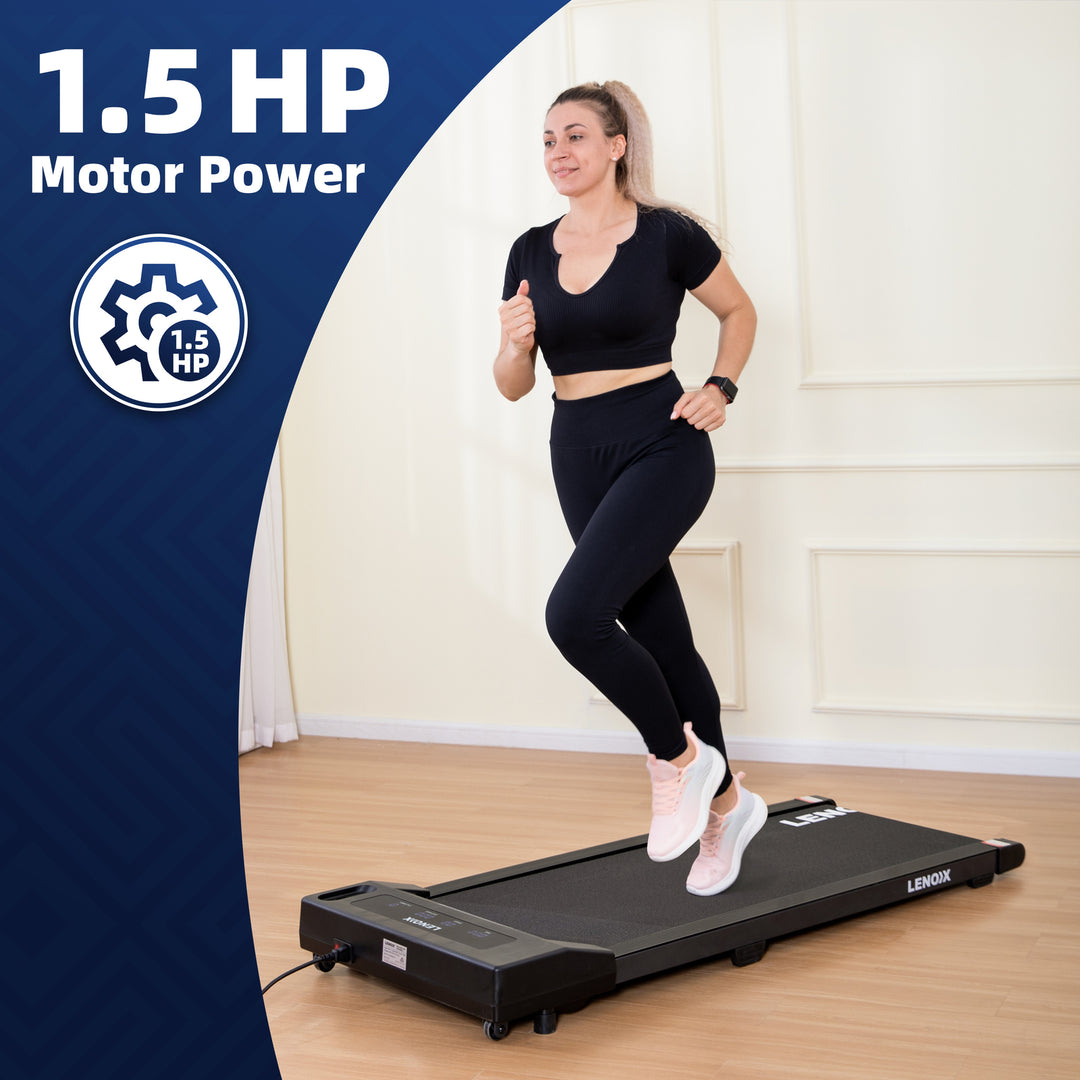 1.5 HP Electric Walking Pad Treadmill with Remote Control and Display Screen