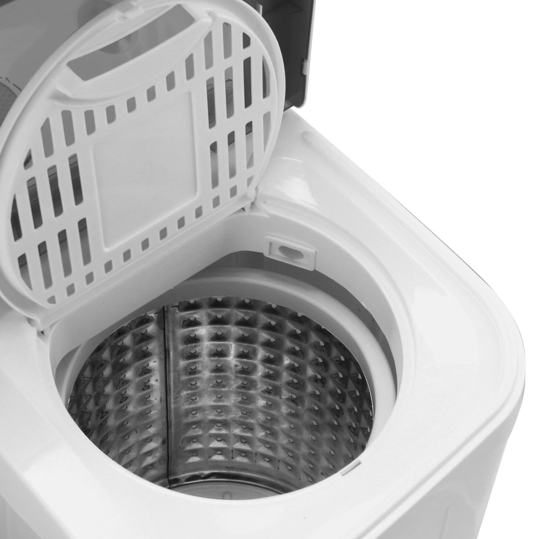 Portable Twin Tub Washing Machine with Rinse and Self-drain Function