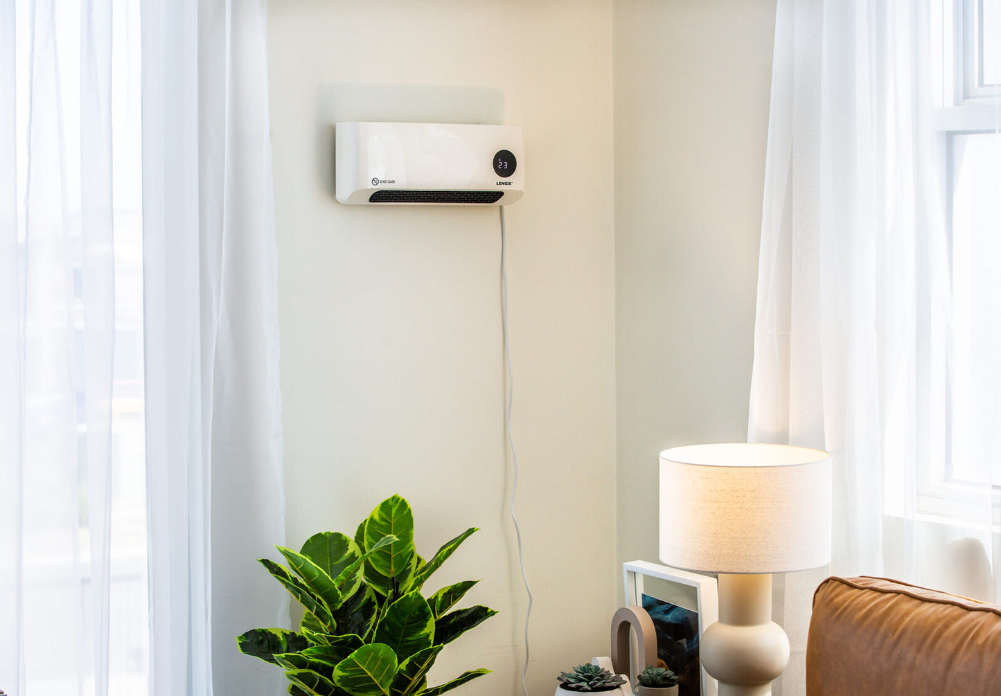 Wall-Mounted Heater & Fan with Remote Control