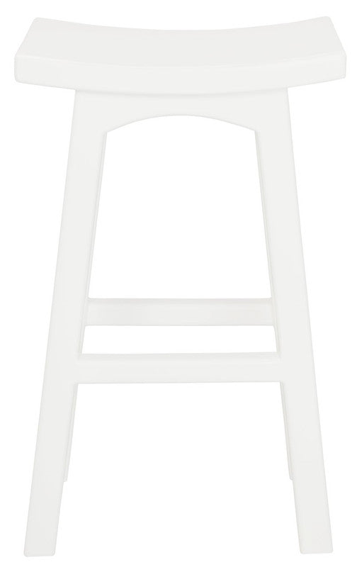 Tokyo Solid Mahogany Timber Barstool (White)