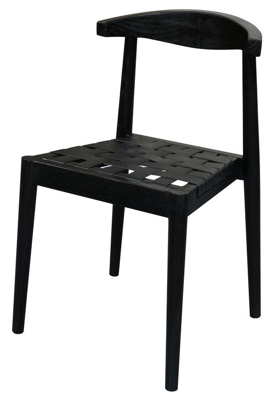 Elliot Leather Dining Chair (Black)