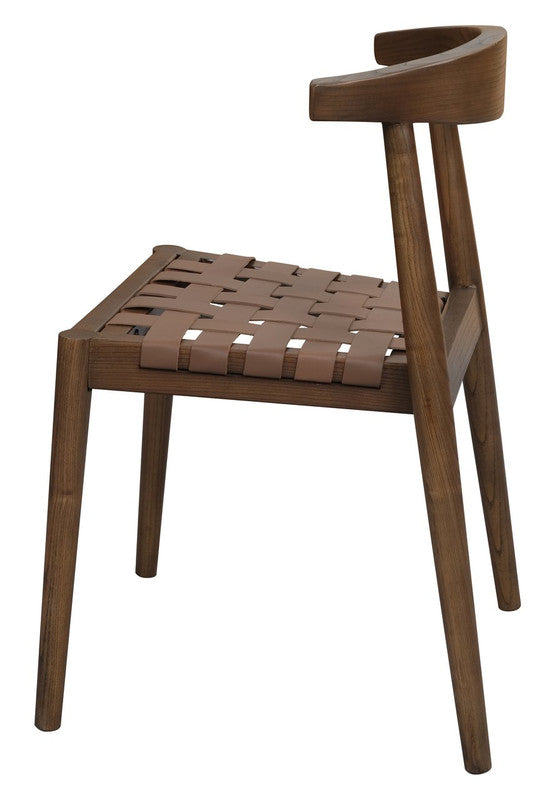 Elliot Leather Dining Chair (Walnut)