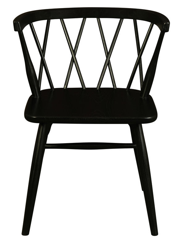 Sierra Cross Back Oak Chair - Set of 2 (Black)