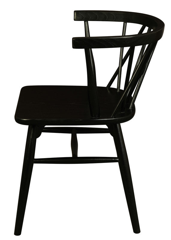 Sierra Cross Back Oak Chair - Set of 2 (Black)