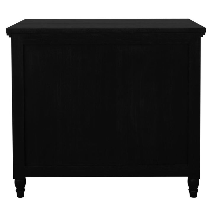 Beau 3 Drawer Solid White Cedar Turn Leg Dresser (Black)