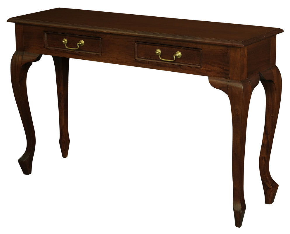 Queen Ann 2 Drawer Sofa Table (Mahogany)