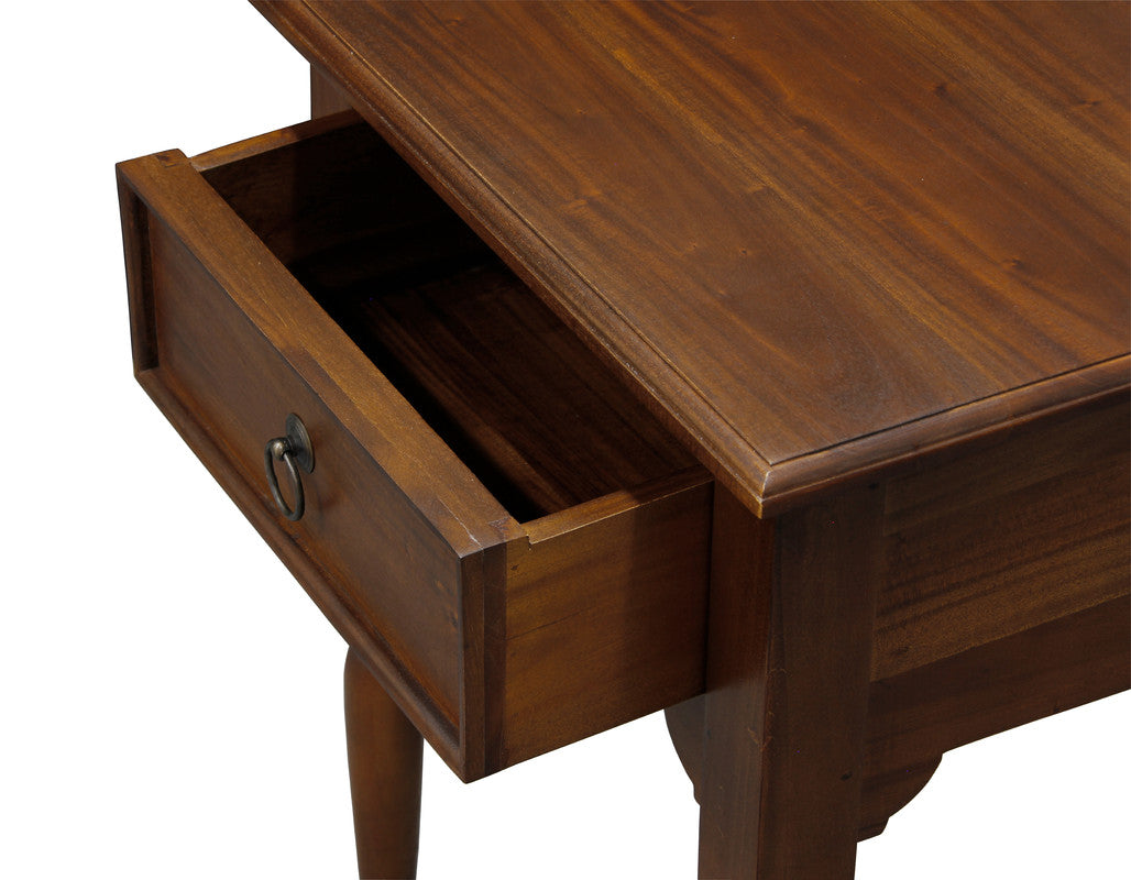 Milly Turn Leg 1 Drawer Side Table (Mahogany)