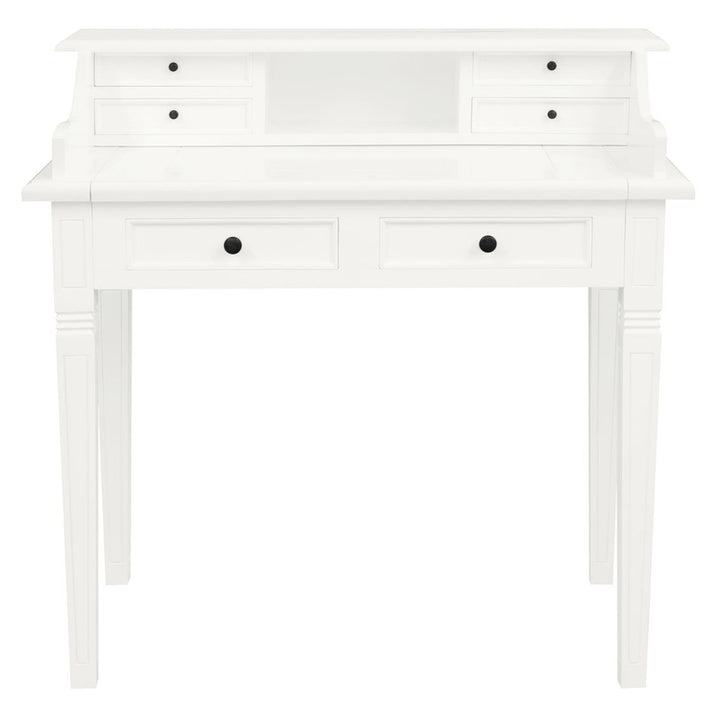 Winston 6 Drawer Solid Timber Writing Desk (White)