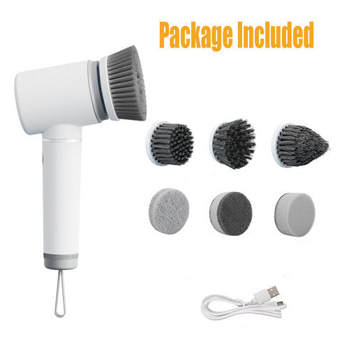 6in1 Electric Spin Scrubber Cordless Rechargeable Cleaning Brush with 6 Head Kit