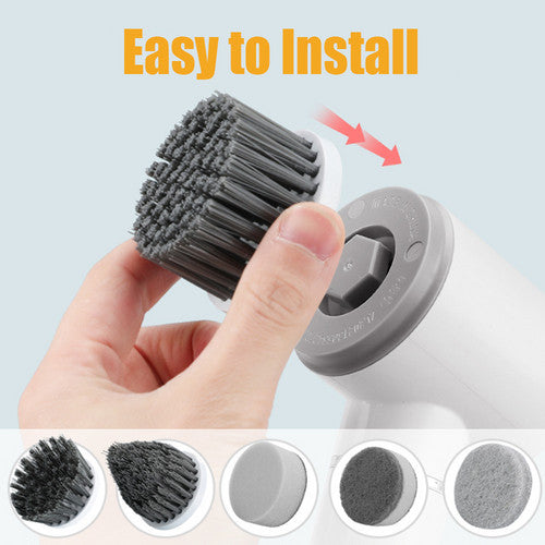 6in1 Electric Spin Scrubber Cordless Rechargeable Cleaning Brush with 6 Head Kit