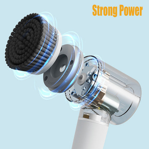 6in1 Electric Spin Scrubber Cordless Rechargeable Cleaning Brush with 6 Head Kit