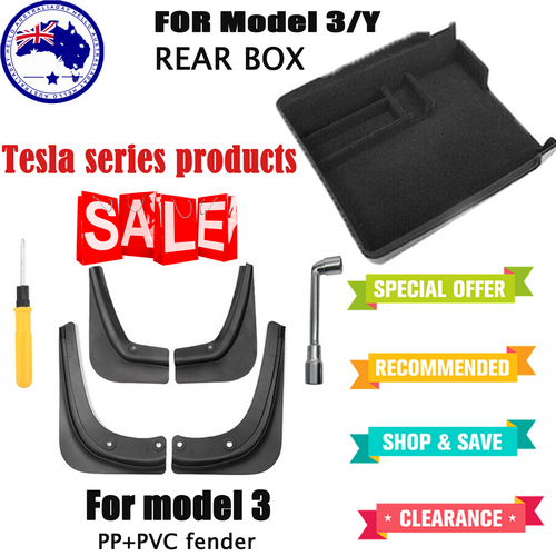 Tesla model 3 front and rear PP PVC fender 4 and fit Model 3/Y central control rear storage box