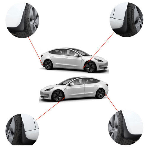 Tesla model 3 front and rear PP PVC fender 4 installation and fit Model 3/Y central control front storage box push-pull