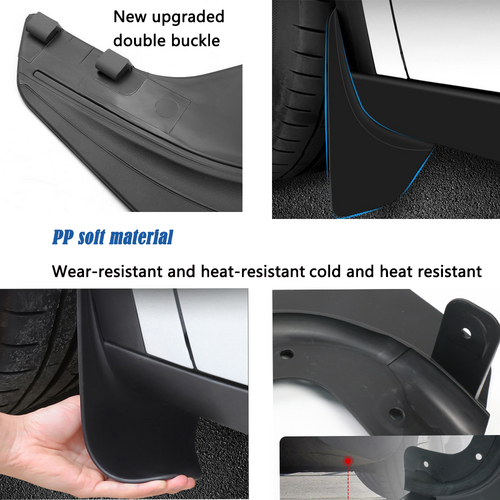 Tesla model Y front and rear PP PVC fender 4 installation and fit Model 3/Y central control front storage box push pull