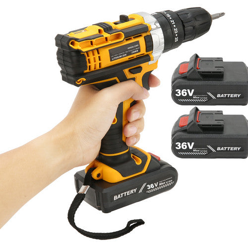 36VF BRUSHLESS HEAVY DUTY CORDLESS DRILL IMPACT DRIVER KIT HAMMER +2 BATTERY Box