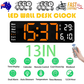 13" Orange Large Digital Big Jumbo LED Wall Desk Clock Display With Temperature Calendar