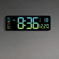 16" Green gradient color Large Digital Big Jumbo LED Wall Desk Clock Display With Temperature Calendar