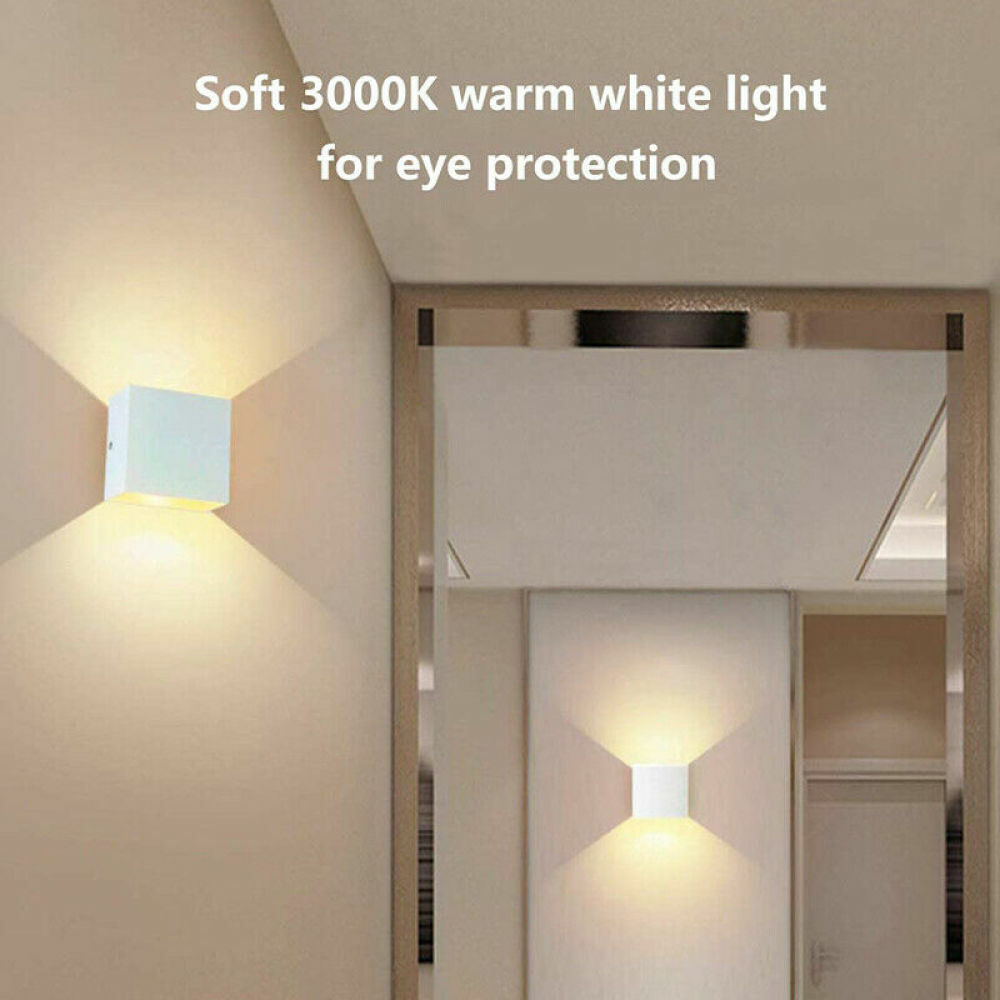 2PCS 12W LED Wall Light Waterproof Up Down Lamp Cube Sconce Yard Indoor Outdoor