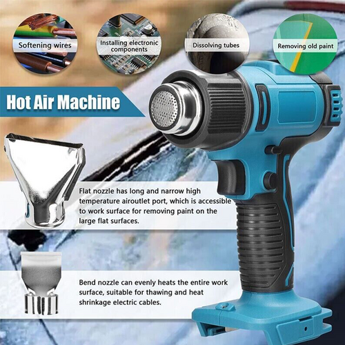 2200W Cordless Heat Gun Hot Air Gun Temperature 300~580 Degree Celsius For Makita 18V Battery