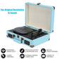 Blue Retro Briefcase Vinyl Record Player Suitcase 3 Speed Turntable Stereo Christmas