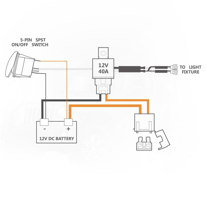 Auxbeam LED Switch+Switching Lines ON-OFF For 12V/24V Car Motorcycles Buses RVs