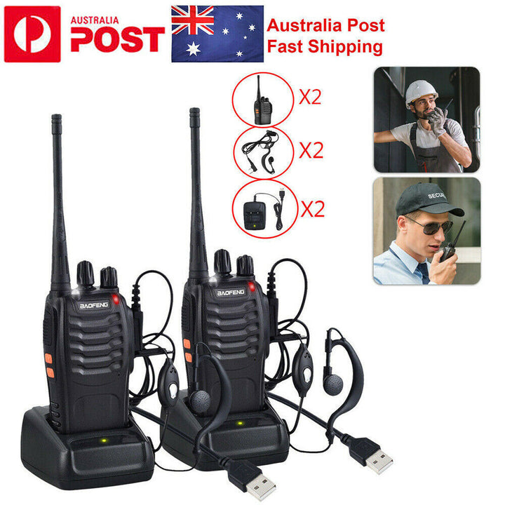 2PCS Radios Walkie Talkie BF-888S UHF 400-470MHz 5W 16CH Portable Two-Way Radio