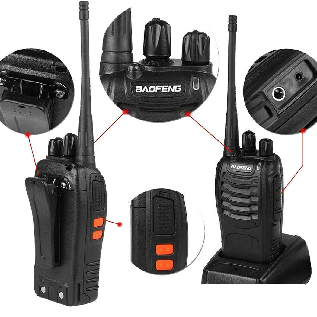 2PCS Radios Walkie Talkie BF-888S UHF 400-470MHz 5W 16CH Portable Two-Way Radio