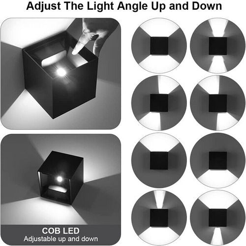 LED Wall Light Cube 12W Waterproof Outdoor Indoor Lighting Fixtures Cool